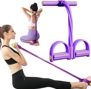 Unisex 8-Tube Pedal Resistance Band, Portable Home Workout Equipment (17.7x10.2in Size) – Yoga Stretching Rope, Full-Body Toning Accessories for Arm, Chest, Back Exercises