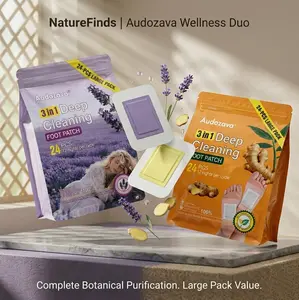 3-in-1 Plant Detox Foot Patches (2 packs, 48 ​​patches total, enough for the entire menstrual cycle) | Natural lavender aids sleep, purifies skin, and revitalizes the morning.