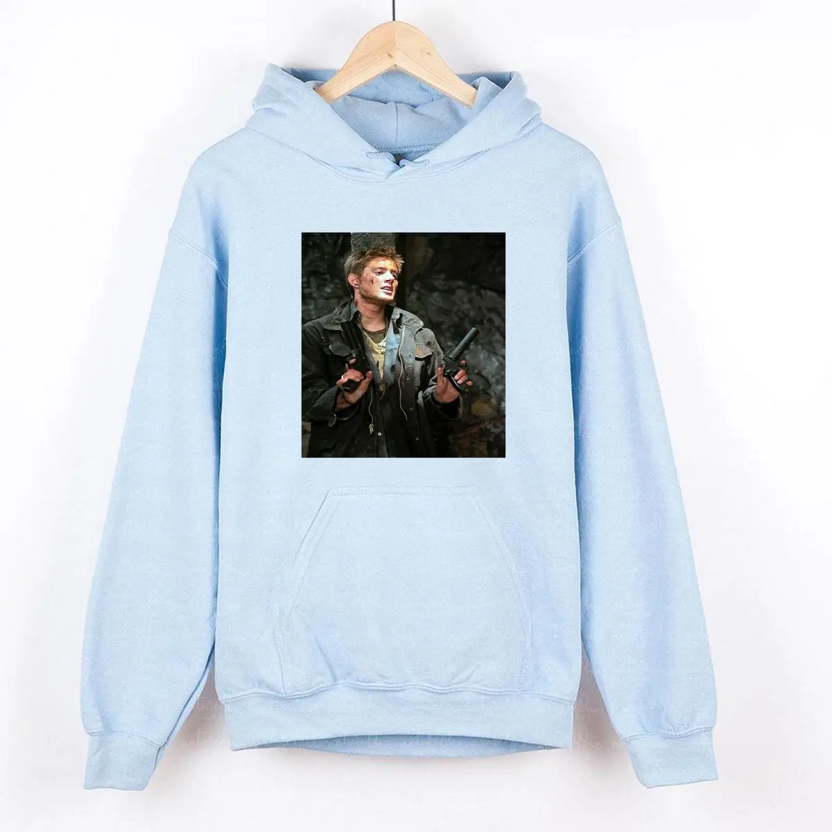 Women's Supernatural Dean Winchester Action Pose Vintage Cotton Hoodie Sweatshirt, Casual Crew Neck Clothes, Multi-Size for Men