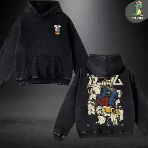 RX-78-2 Gundam Washed Hoodie, new arrival with premium vintage-washed cotton for soft comfort and bold mech design, perfect for anime fans, streetwear lovers, and collectors, limited stock P7S
