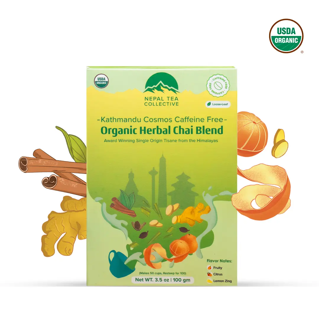 Nepal Tea Collective Kathmandu Cosmos USDA Organic Decaf - Herbal Tea Blend - Caffeine Free