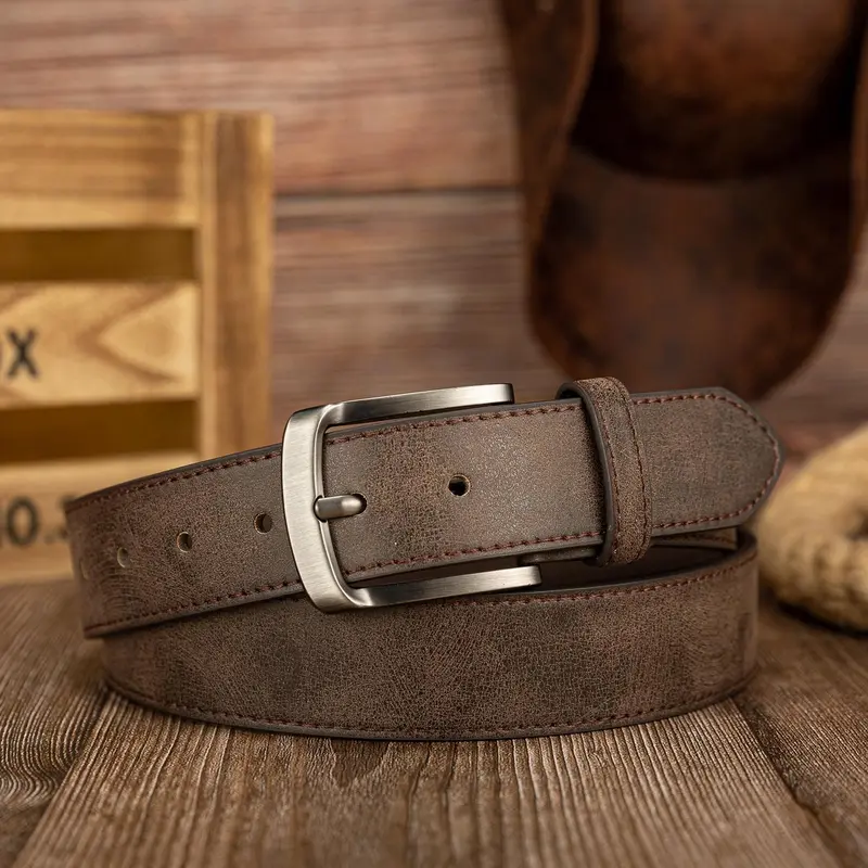 Men's Vintage PU Leather Belt, Fashionable Belt for Jeans & Trousers, Trendy Versatile & Exquisite Belt for Birthday Gifts, Casual Business Accessory Belt, Vintage Waist Belts, Men Accessories