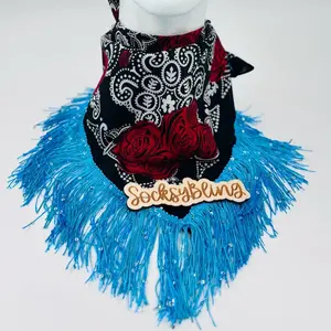Custom Sequin Fringe Bandana| Red Rose bandana| Turquoise Cowboy Scarf| Western Scarf| Fringe head wrap