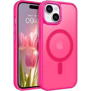 iPhone 15 Plus Case, Translucent Matte Slim Shockproof Magnetic Phone case [Compatible with MagSafe] Protective Cover for iPhone 15 Plus 6.7inch