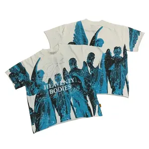 Men's Short-Sleeve Pure Cotton Sports T-Shirt - Oversized Unisex First-Row Vintage Washed Rhinestone Cropped Crew Neck, Shiny Graphic Y2K Retro Hip Hop Couple Summer Streetwear Casual Top