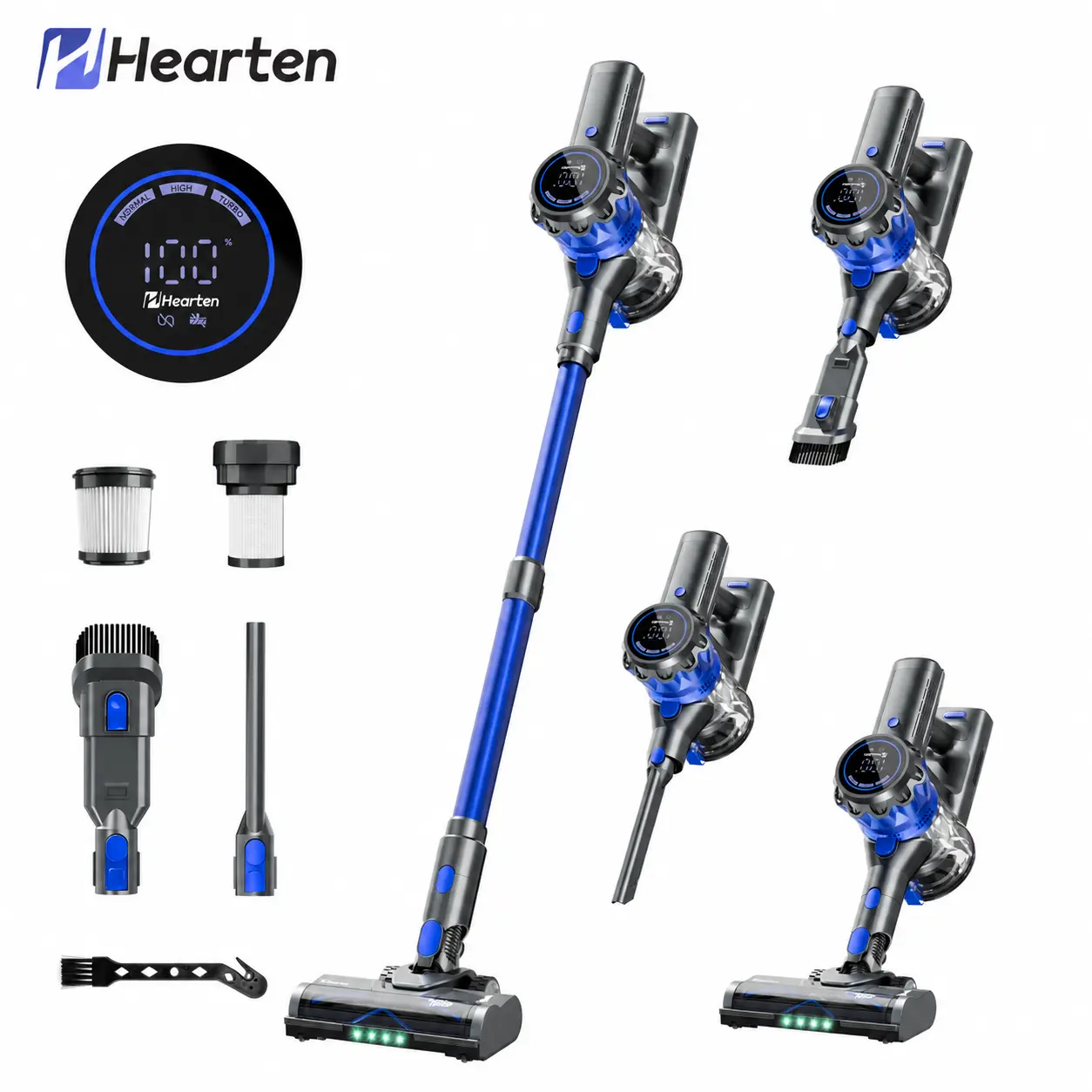 Hearten P12 Cordless Stick Vacuum Cleaner, Lightweight Handheld Vacuum with Up to 45 Min Runtime, Designed for Pet Hair, Hardwood Floors & Home Cleaning