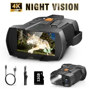 MINENER 4K Night Vision Goggles 4.5 NiteHawk Binoculars with 32GB SD Card 7 Levels Infrared  Monocular for Wildlife, Security,Hunting