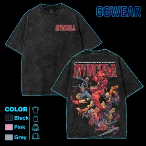 INVINCIBLE - DEATH OF EVERYONE , Invincible ss4 Comics T-Shirt, TV Show Comics Washed T-shirt invincible war graphic tee Menswear streetwear lover