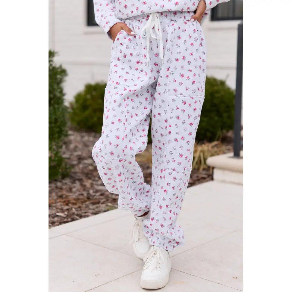 Jolie Pink Floral Sweatpants