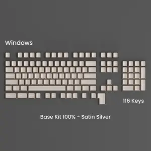 Satin Silver Full Metal Keycap Set Base Kit