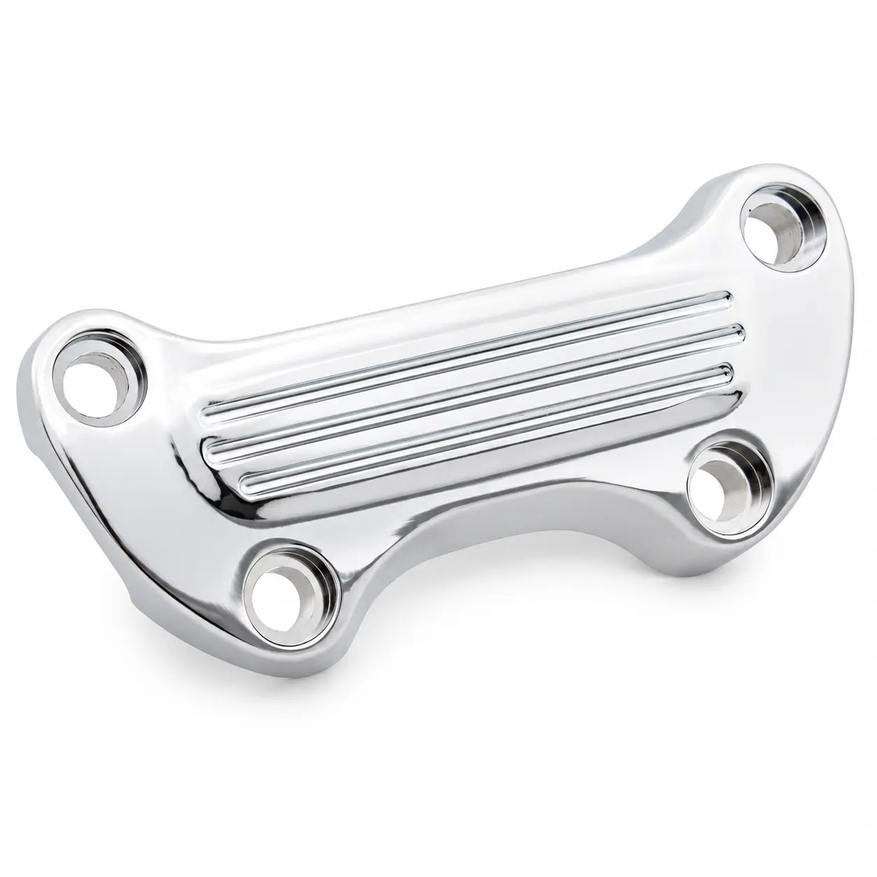 1-Piece Chrome Aluminum Handlebar Riser Top Clamp Kit, 1" Size, 3.5" Spacing, Secure Hold, Clean Look, Smooth-Top Design, Easy Bolt-On Installation, Harley-Style Part for Dyna, Softail, Sportster FX Models