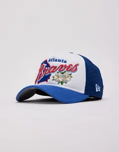 Mens New Era MLB Atlanta Braves State Flower Trucker Hat