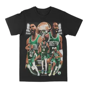 Boston Celtics Champions Graphic Tee, Y2K Rap Streetwear T-Shirt, Unisex Crew Neck, Vintage Hip-Hop Graphic, Sports Style, Casual Cotton Fit