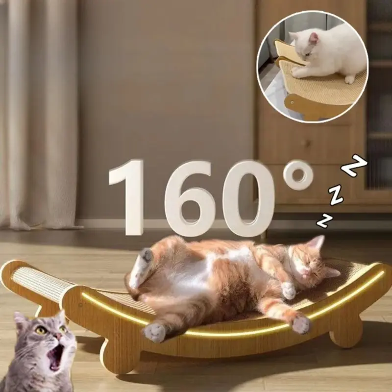 Cat Scratcher Lounge Bed Sisal Scratching Pad Recliner Shape Couch Cradle No Mess Drop Proof All Season Durable Cardboard Cat House