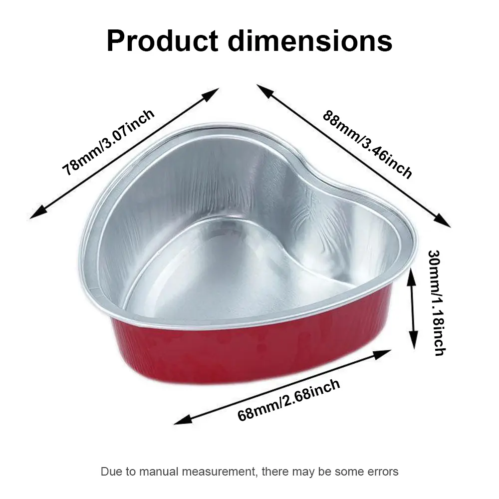 Sturdy 36-Piece Romantic Heart-Shaped Disposable Aluminum Foil Baking Tin Set, Mini Pink Cake Pans for Valentine, Wedding Occasions