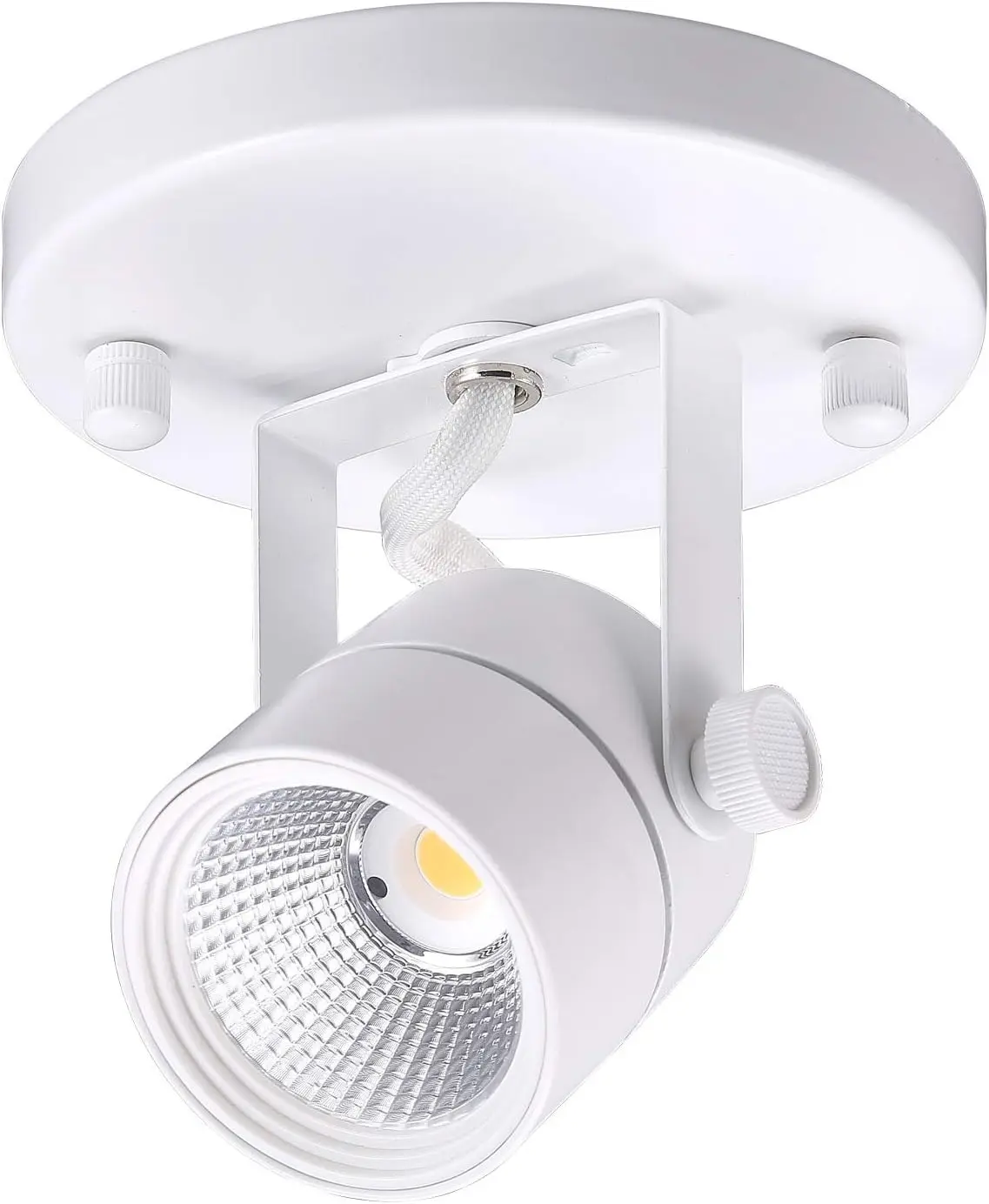 LED Flush Mount Ceiling Spot Light,CRI90+ 8W 600lm 3000K Warm White Dimmable,Adjustable Tilt Angle Ceiling Light Fixture,White Finish