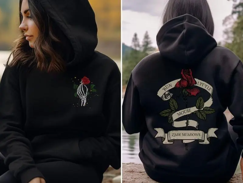 Run Little Mouse Hoodie, Haunting Adeline T-shirt, Dark Romance Merch, Smut Reader, Women's Book Lover Sweatshirt, Rose Skeleton Shirt