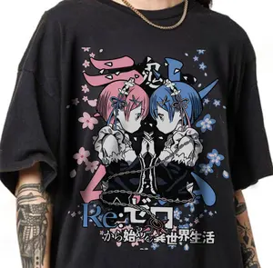 Rem Re Zero Subaru Vintage Graphic Anime Tee, Anime Shirt, Anime Japan Shirt