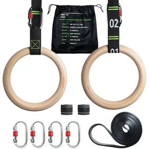 Gymnastic Rings with Adjustable Straps, 1.1" Olympic Rings, Calisthenics Rings Equipment, Gym Rings with Straps for Home Workout, Outdoor Exercise Rings, Crossfit Pull Up Row Dip Ring Training