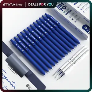 STAGEEK Blue Gel Pens, 6Pcs Quick Dry Blue Ink Pens, 【Buy 3 Get Gift】with 3 Extra Refills, 0.7mm&0.5mm Fine Point Retractable Pens for Journaling, Office, Note Taking, School Supplies, Nurse Aesthetic(Blue&Black Gray White)
