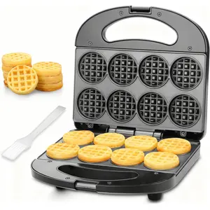 Mini Waffle Maker, Mini Waffle Iron, Waflera Electrica, Small Waffle Maker for ,  wafflera, Makes 8x2"  Waffle Bites, Non-stick Surface, Ideal for Breakfast, Dessert and Snacks