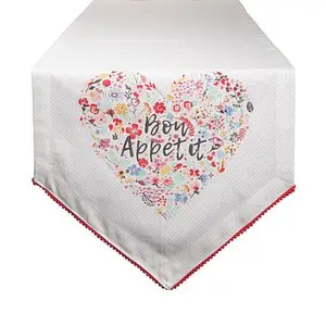 Design Imports Bon Apetit Sleur Heart Print Table Runner - 14" x 72"