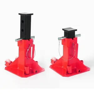 Garvee 22 Ton Jack Stands,Heavy Duty Pin Type Professional Car Jack Stand with Lock,Wide Base Safety Design for Supporting Trucks, Trailers and Equipment,Adjustable Height 13.8"-19.7", Red,1 Pair