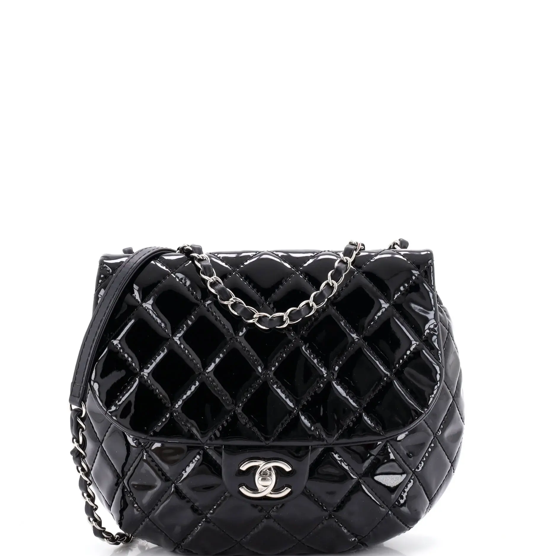 Pre-owned CHANEL material Messenger bags Dubai Messenger Bag Quilted Patent Medium by Rebag