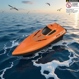 Remote Control Boat High-Speed Racing Toy, 2.4g Simulated Electric Motorboat, Boy Girl Gift, Requires 5 Aa Batteries (not Included)