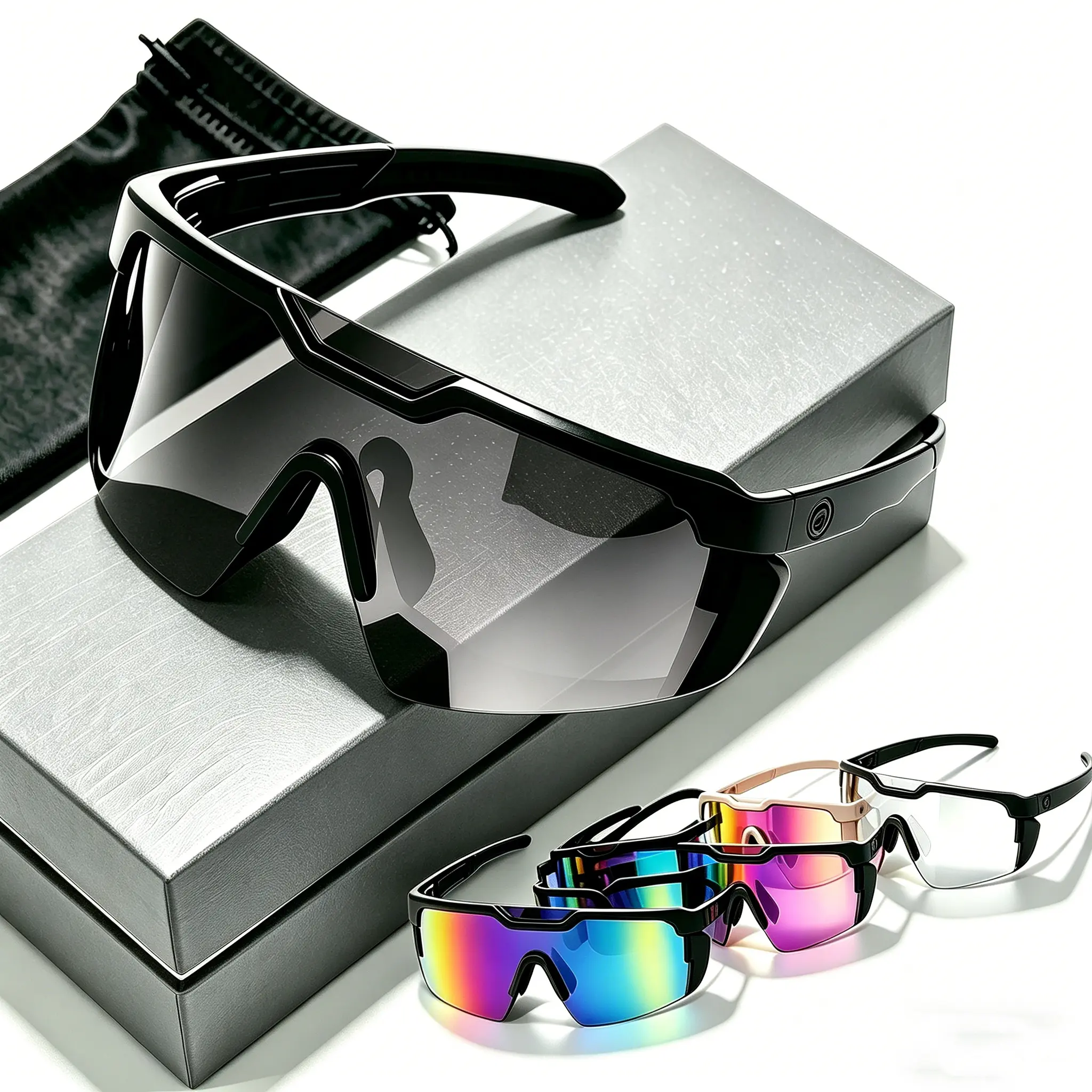 Polarized Sunglasses for Men & Women, Black Aviator Shades, Baseball Running Sports Glasses, Gafas Lentes de Sol Hombre