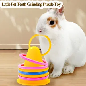 Rabbit entertainment toys, teeth-chewing toys, ring-throwing games, educational rabbit playthings, battery-free ice cream buckets