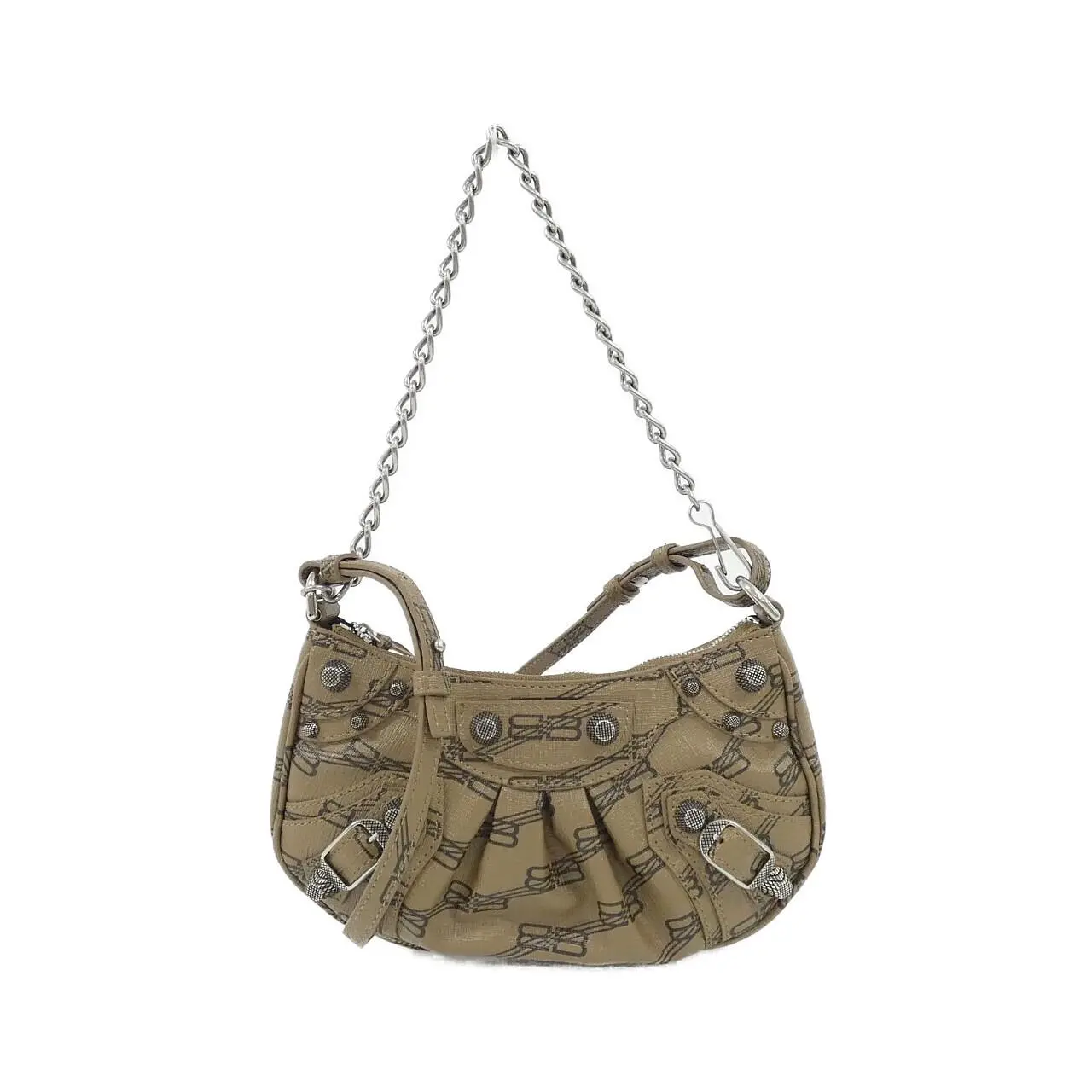 Pre-owned Balenciaga Canvas Shoulder Bags LE CAGOLE MINI BB Monogram Coated Shoulder Bag