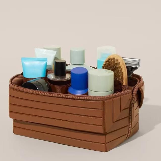 Foldable Waterproof Toiletry Bag – Large Capacity Travel Organizer (8.5x7.5x5.9 Inches) | Compartments for Cosmetics, Toiletries & Essentials – Lightweight, Durable & Spill-Proof