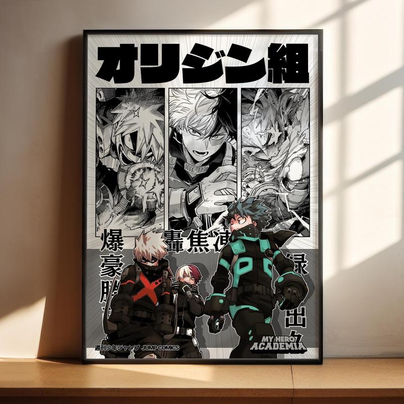 My Hero Academia Anime Poster, MHA Deku Midoriya Izuku Bakugo Katsuki Todoroki Shoto Anime Art Print Anime Gifts, Poster Gifts - Unframed
