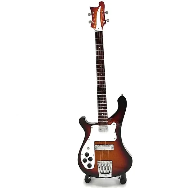 Miniature BEATLES Mccartney Sunburst Bass Guitar with Free Display Stand Collectible GIFT