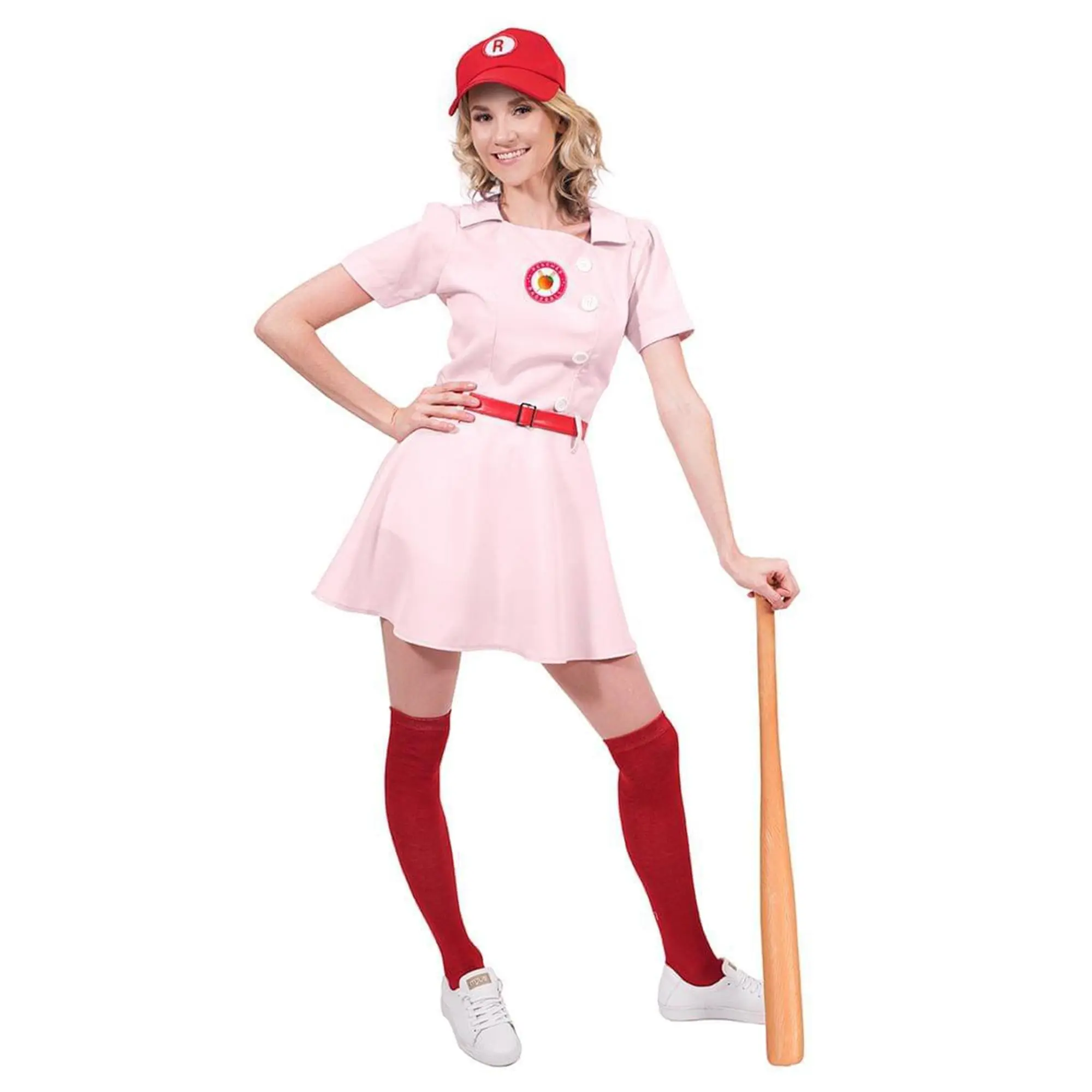 Rockford Peaches Costume Dress for Women, Vintage Baseball Uniform Outfit, Halloween Group Cosplay Clothes