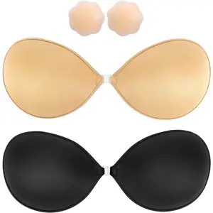 【FREE SHIPPING】 Adhesive Bra Invisible Sticky Strapless Push up Reusable Silicone Covering Nipple Bras for Backless Dres-C Cup