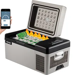 VEVOR Portable Refrigerator 21 Quart(20 Liter),12 Volt Refrigerator App Control(-4 ° F~68. ° F), Car Refrigerator Electric Compressor Cooler with 12/24v DC & 110-240v AC for Camping, Travel or Home Use