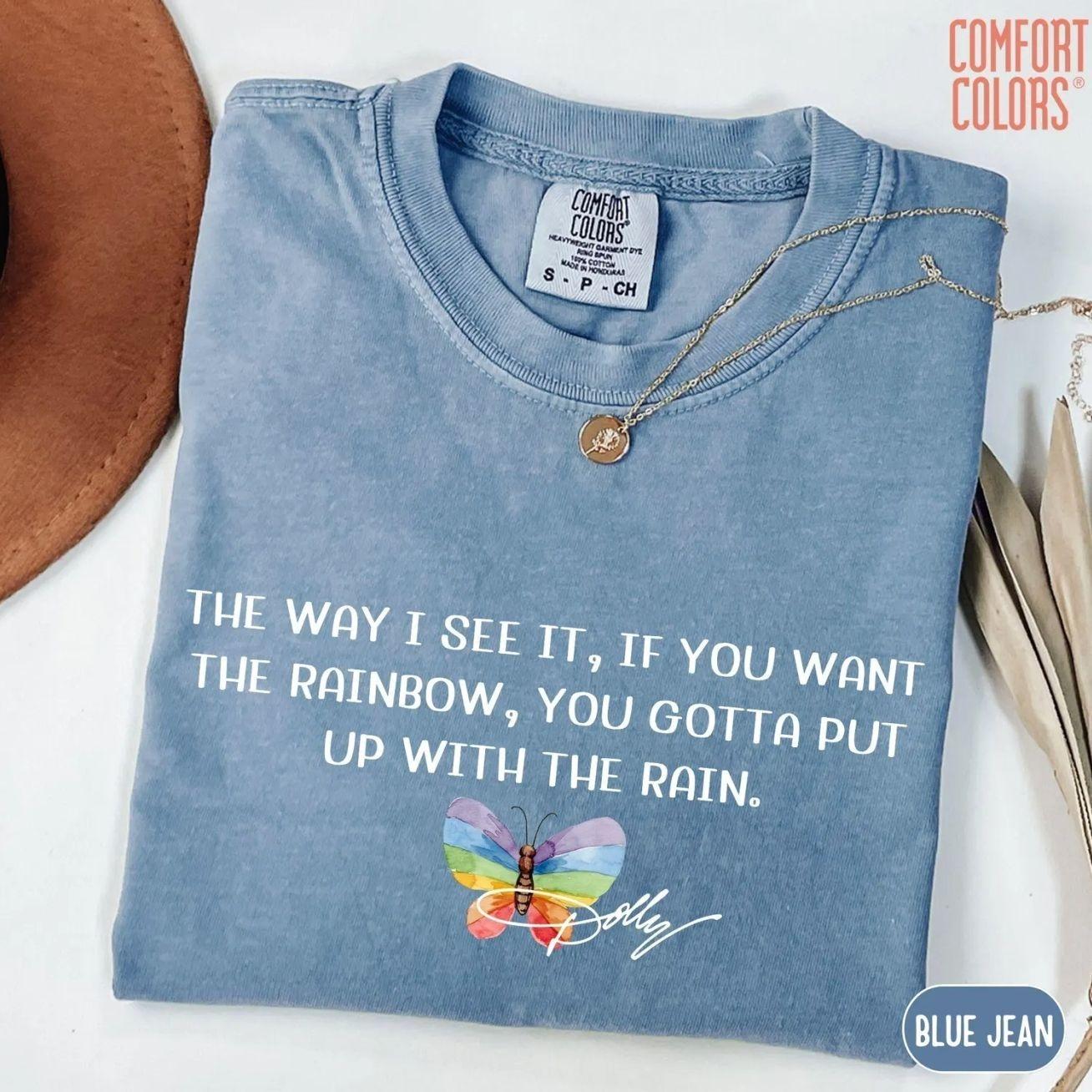 Comfort Colors Dolly Parton Graphic Tee, Dolly Parton Merch, Vintage Country Music Shirt, Dolly Parton Signature Country Queen Vintage Rainbow Graphic Shirt, Retro Comfort Colors Country Music Dollywood Fan Dolly Forever Shirt YYT