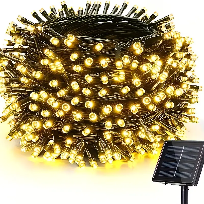 Outdoor Solar LED String Lights - 39FT 100 Leds, IP65 Twinkling Fairy Lights with 3.9 Inches Bulb Spacing, Flexible Wire, Cells for Garden Glow, Valentine's Day Decor