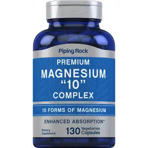 Piping Rock Magnesium 10 in One Complex | 130 Capsules | Supplement for Men and Women | Vegetarian, Non-GMO, Gluten Free
