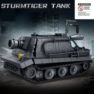 Assault Tiger Tank Building Set, Building Blocks, Military Series Tank Theme, Assembly Toy, Track Movement, Rotating Barrel, Stable Structure, Creative Decoration Gift