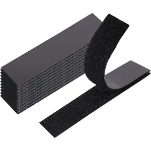 Household daily necessities Narrow Hook and Loop Tape Strips with Adhesive Back, 10 Sets(20pcs) 0.6x2.8 inch Double-Sided Strength Sticky Fastener Interlocking Mounting Tape Heavy Duty for Classroom Home Office Crafts DIY Use