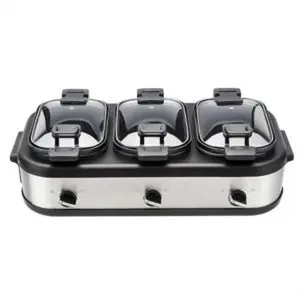 Stainless steel 3 x 25 quarts triple slow cooker brushed stainless steel previously amazoncommercial brand