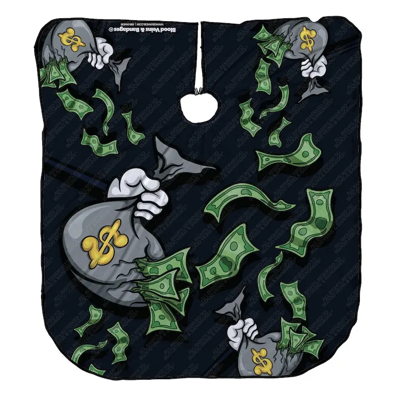 Money Moves - Blood Veins and Bandages Elastic Collector's Barber Cape