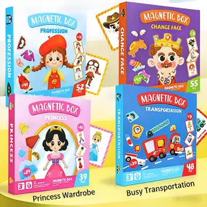 Magnetic Dress-Up DIY Face-Changing Puzzle Set for Kids Ages 3-6, Educational Role Play Toy Compatible with Puzzle Board Table, Creative Imagination Game Gift for Boys & Girls