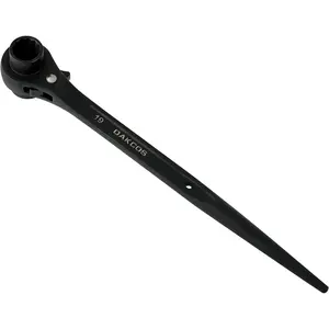 9mmx22mm or 3/4"x7/8" 12-Point Dual-End Socket Ratchet Scaffold Heavy Duty Wrench, Single Piece, Essential Tool for Construction and Maintenance