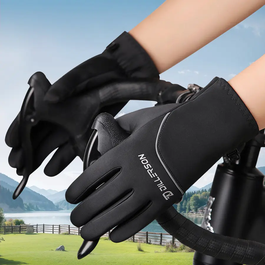 Honeycomb Non-Slip Touch Screen Cycling Gloves, Windproof Full Finger Bike Gloves for Autumn & Winter
