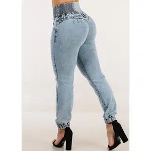 MX JEANS Push Up 5 Button Spandex Waist Jogger Jeans Acid Wash