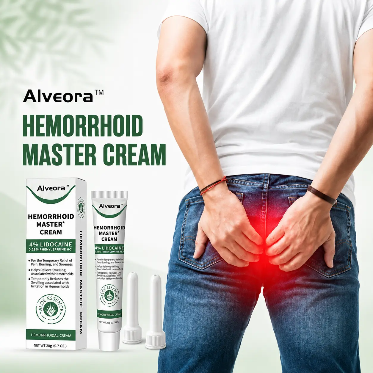Alveora Gentle Intimate Soothing Cream Soothing Cream, Aloe Infused Intimate Discomfort Relief Ointment with Hygienic Precision Applicator, Fast Soothing for Burning Soreness Swelling, Daily Private Care Cream for Men Women All-Day Comfort